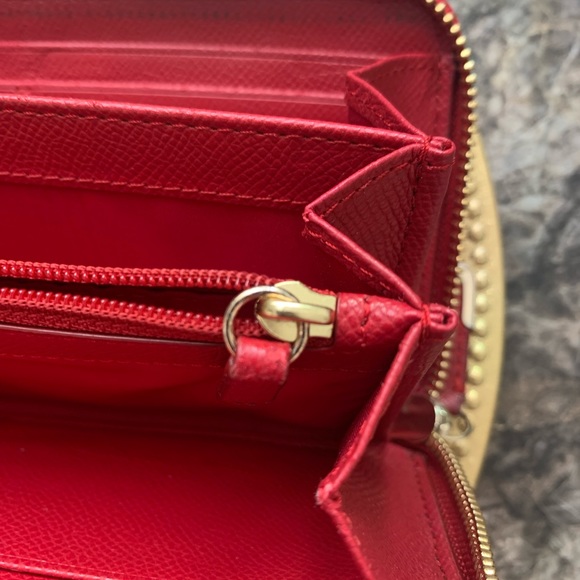 Red Coach Leather Wallet - Picture 5 of 13